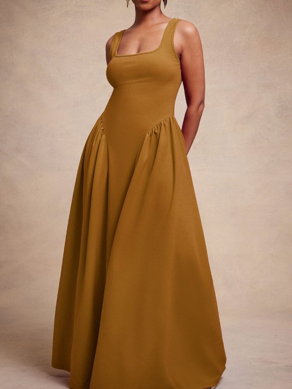 Mustard Yellow Elegant Women's Maxi Dress